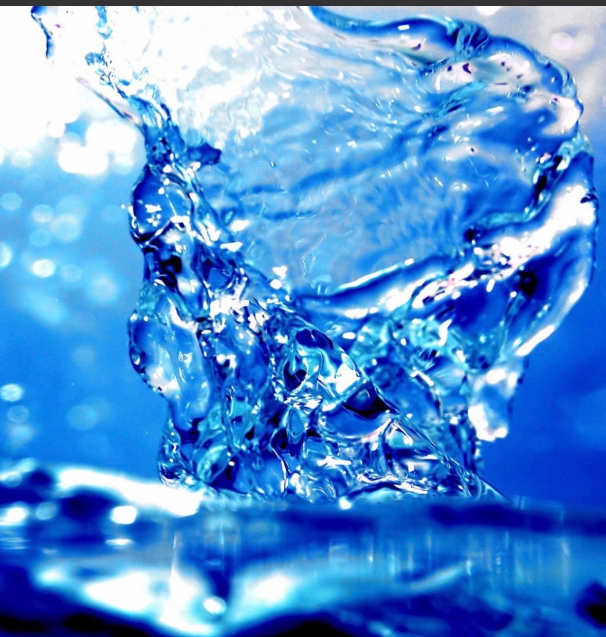Blue water splash dynamic motion
